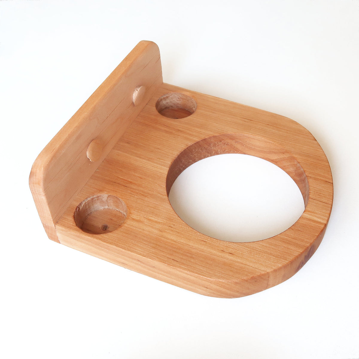 Alder wood aroma holder with holes for aroma bottles