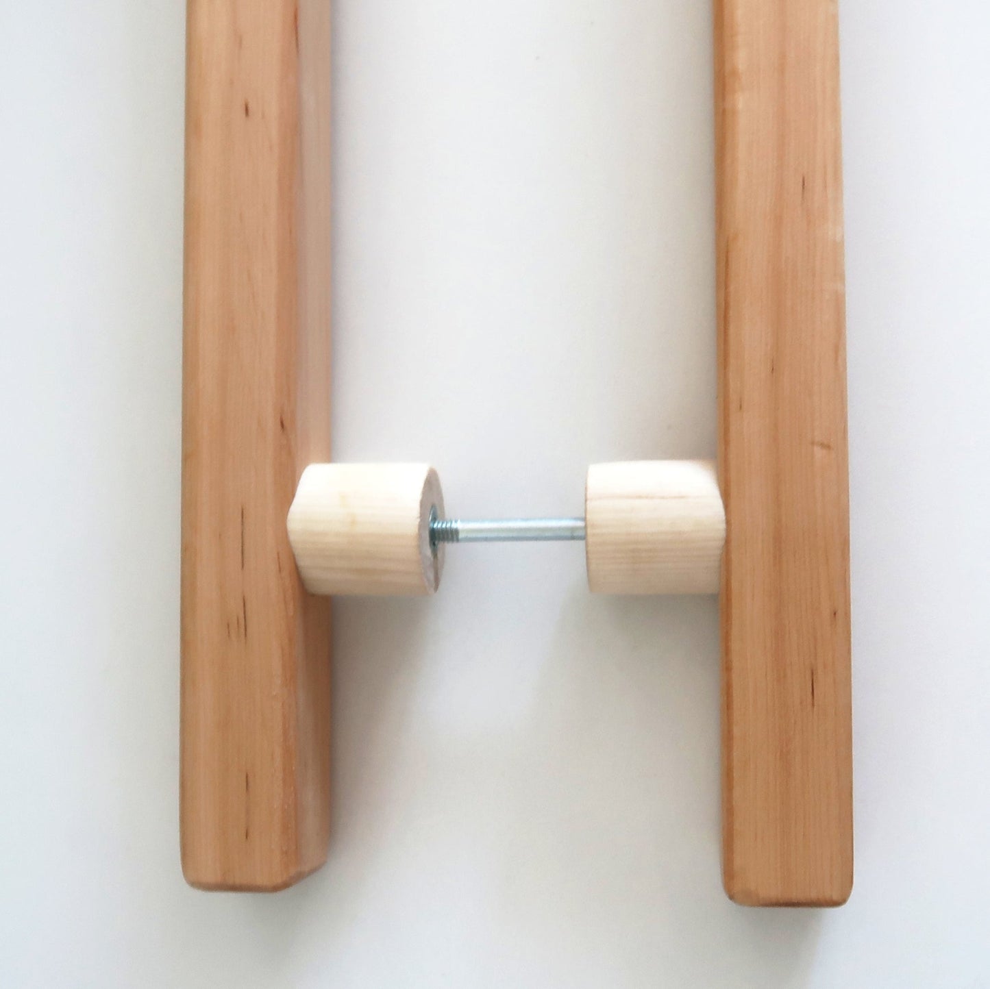 Long double-sided alder sauna door handle with mounting hardware