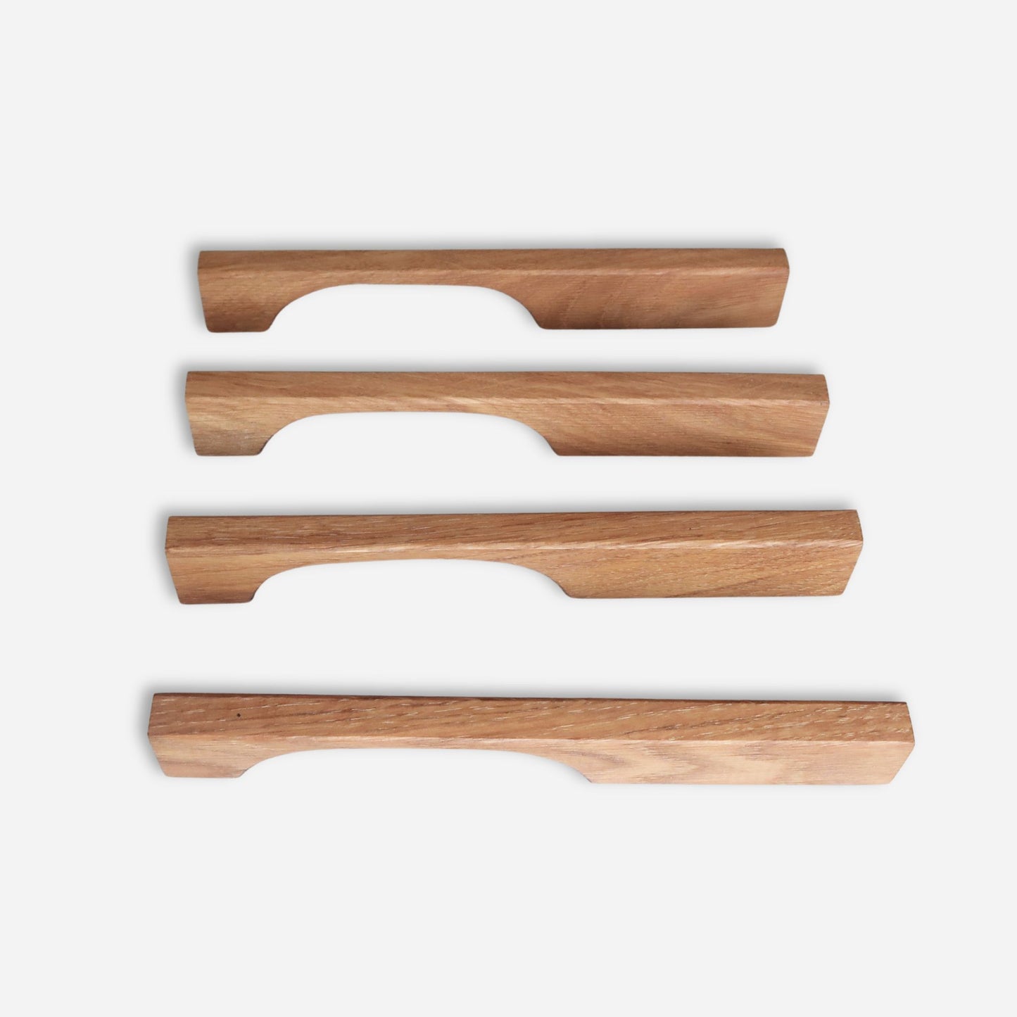 four handcrafted Oak Handles – Angular Profile
