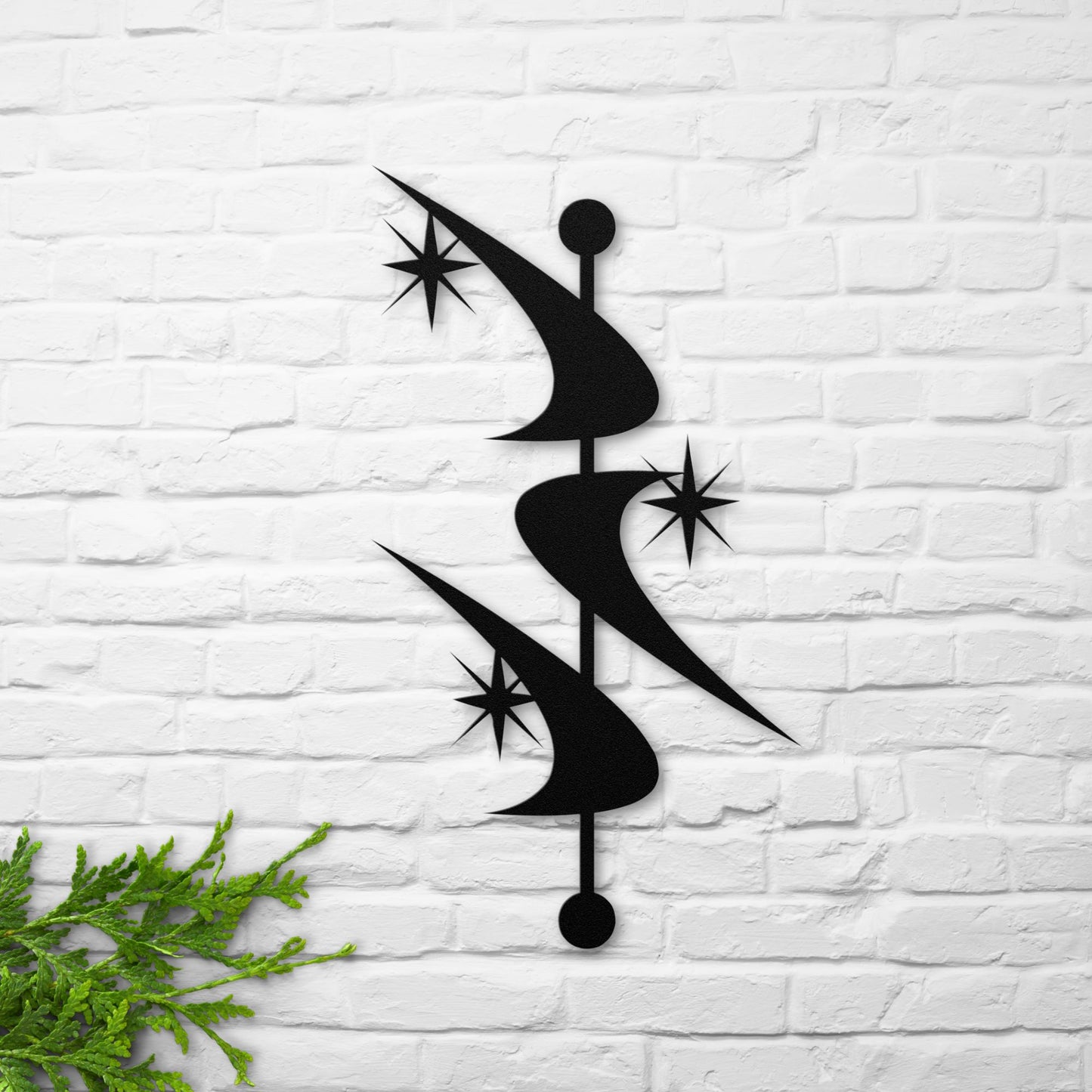 Mid-Century Modern Abstract Metal Wall Art - Atomic Geometry