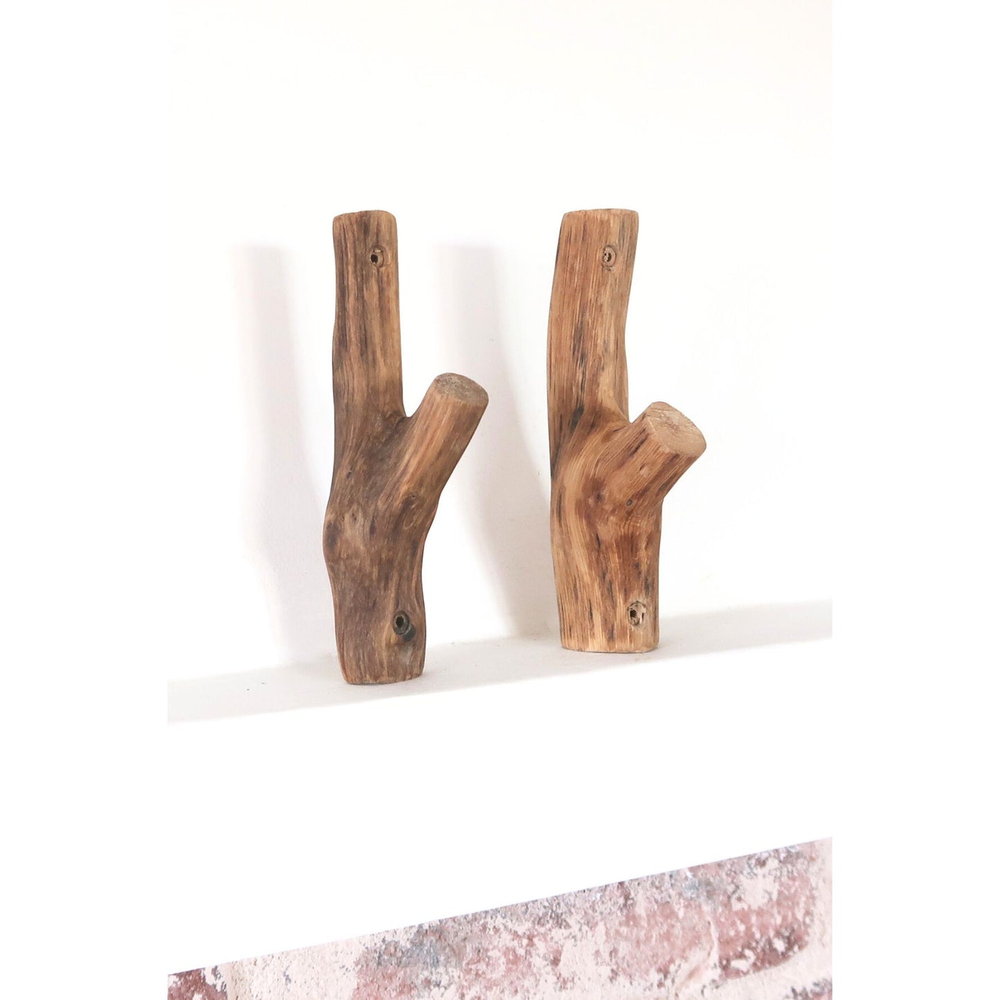 Decorative oak branch wall hangers for Scandinavian interior