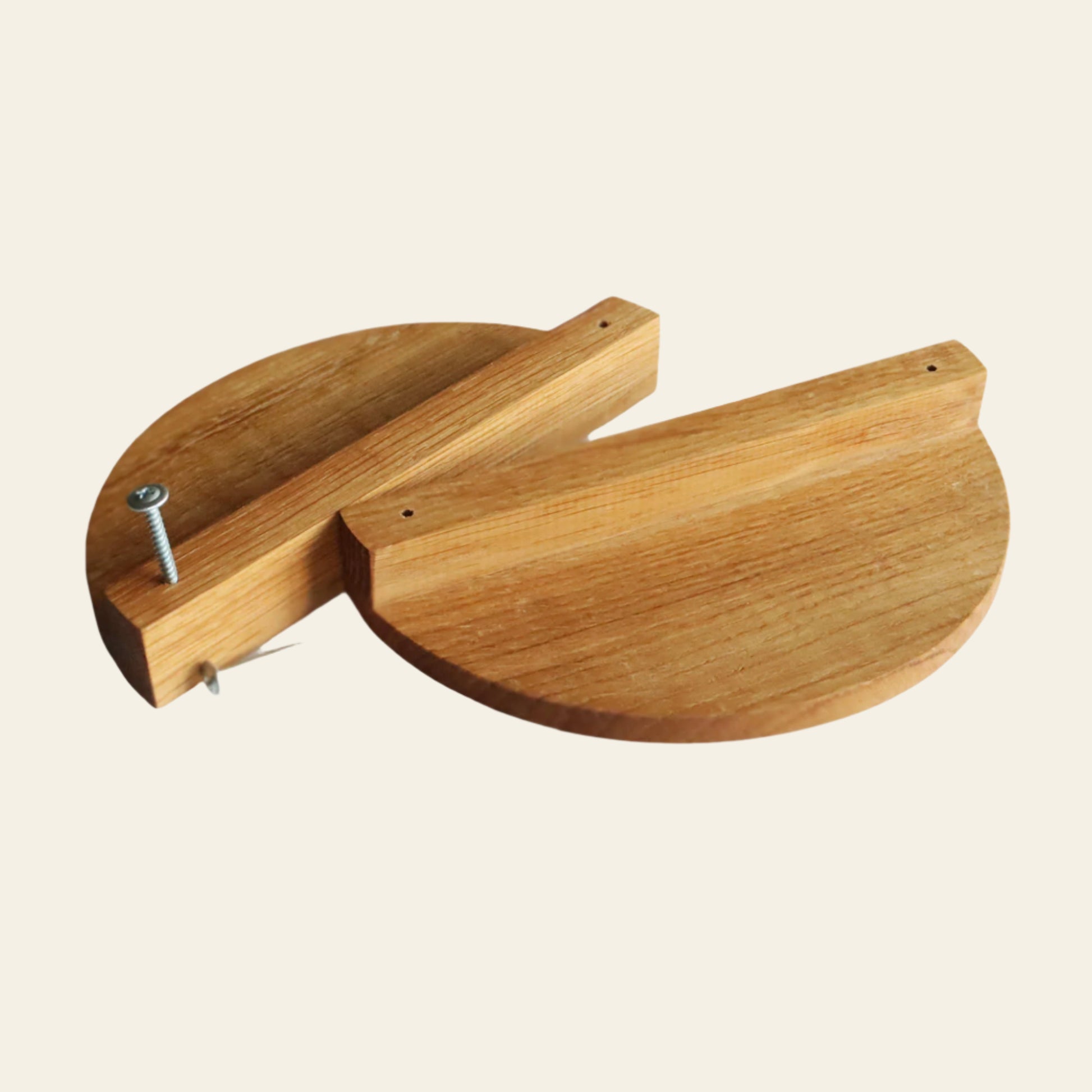 two wooden drawer handles back