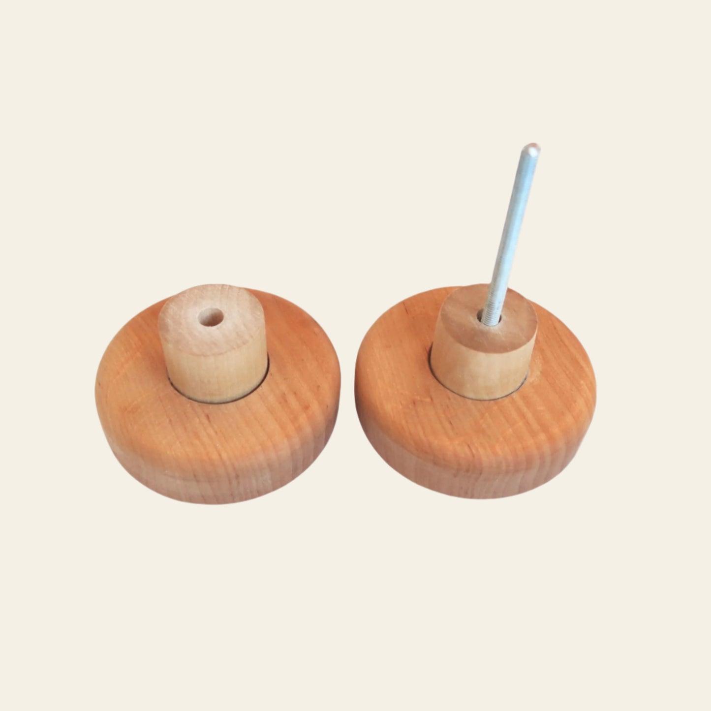 round wood knobs with fittings for glass and wooden doors