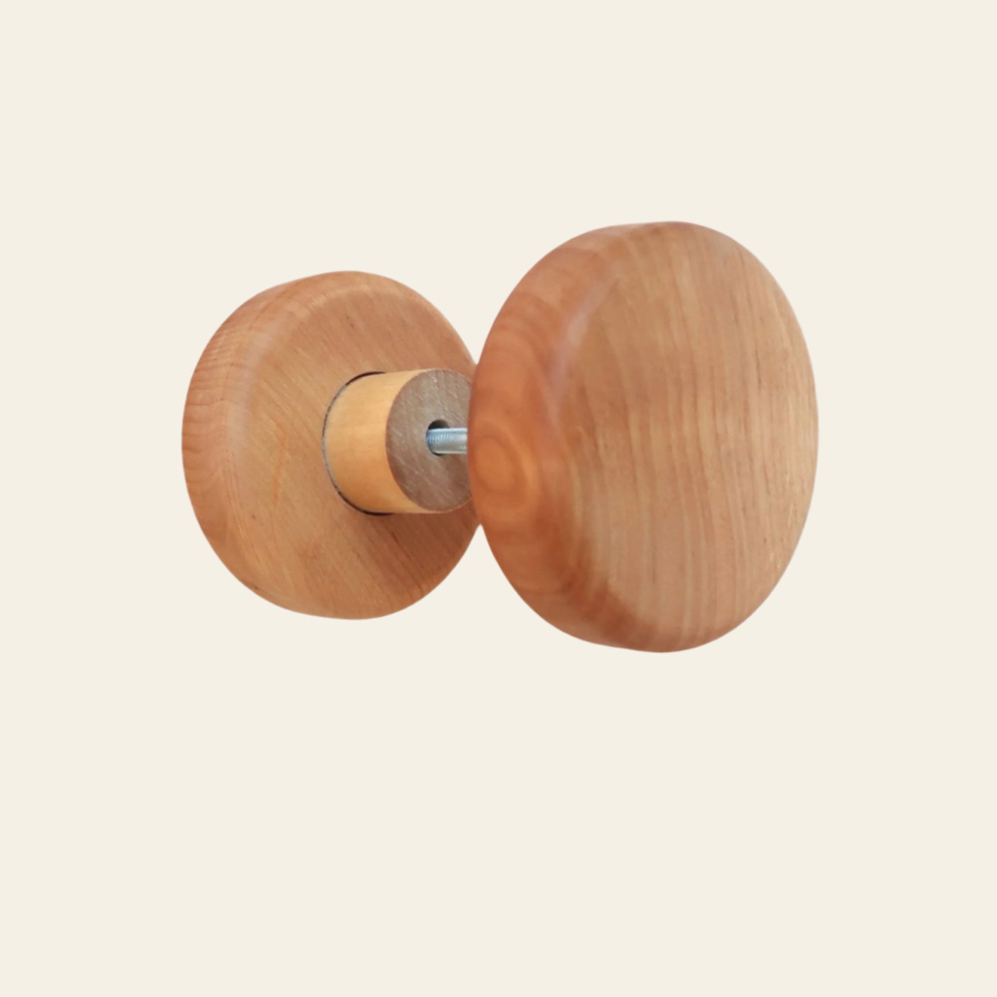 Double-sided wooden sauna door knobs made of alder wood with fittings for glass and wooden doors