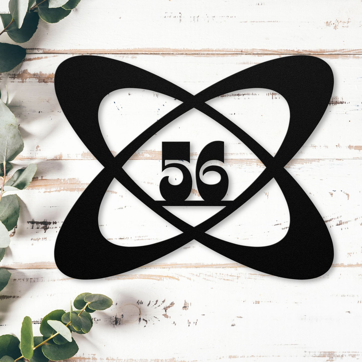 Atomic Retro House Number| Personalized Vintage-Inspired Metal Outdoor Plaque