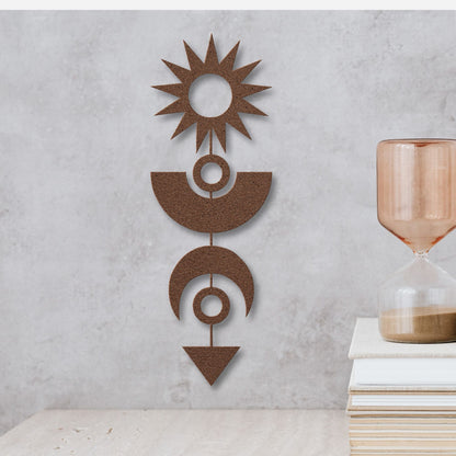 Boho Metal Wall Hanging | Sun Moon Metal Wall Art | Minimalism Decorative Sign