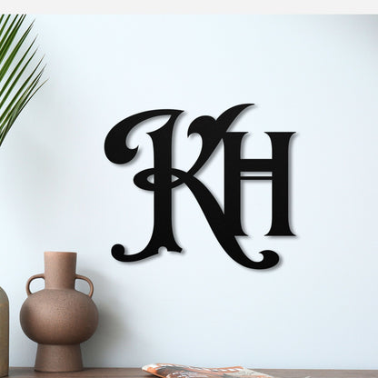 Initial Metal Wall Art| Personalized Letter Monogram Decorative Sign