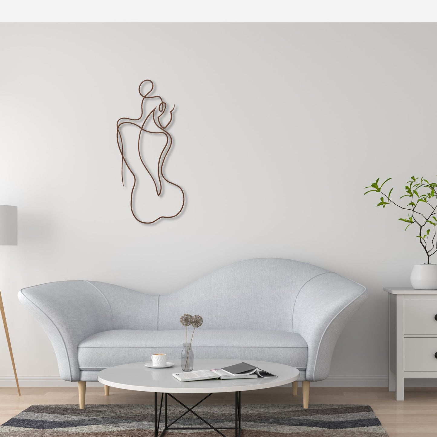 Minimalist Line Art Woman|Modern Metal Wall Art