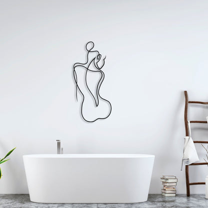 Minimalist Line Art Woman|Modern Metal Wall Art