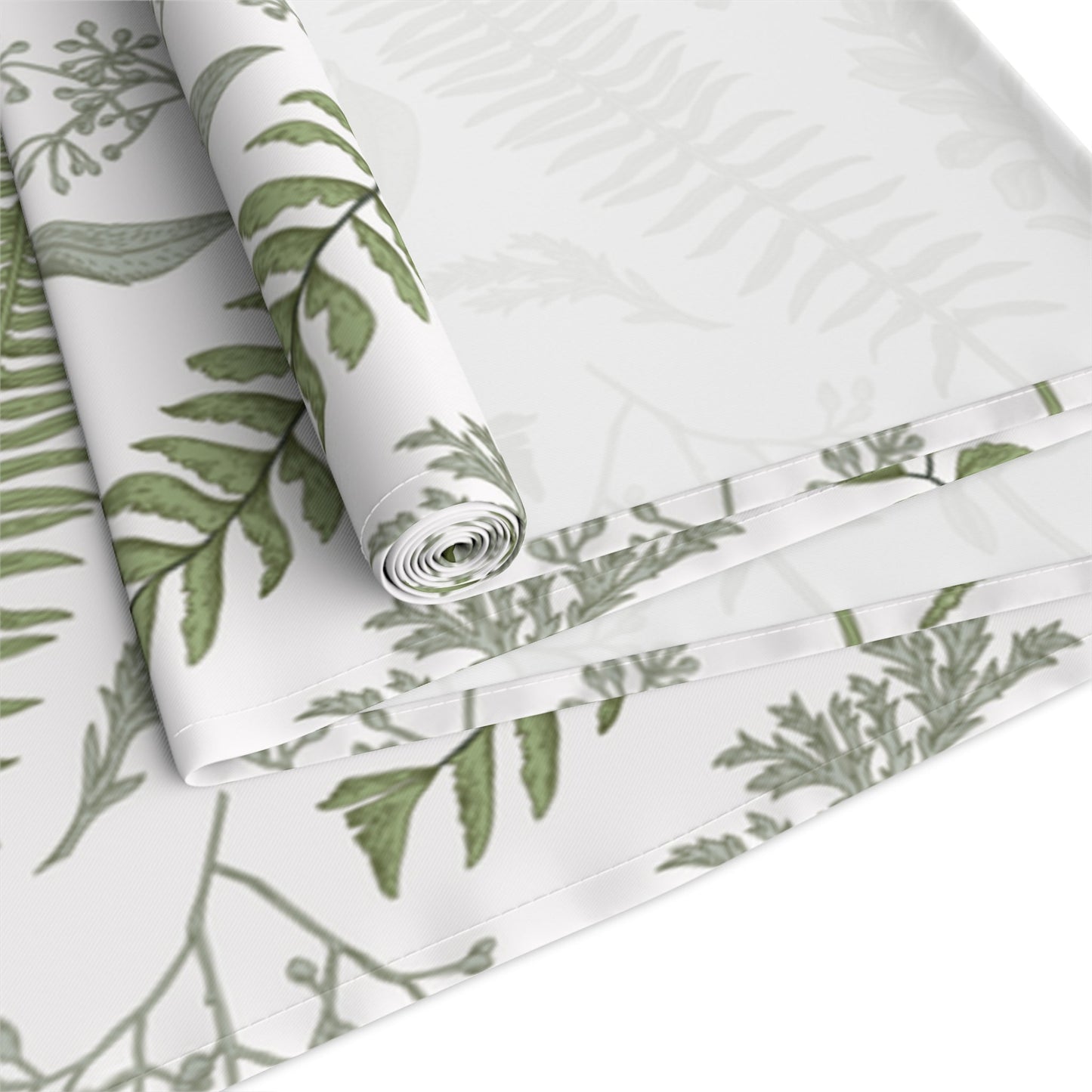 Forest Green Fern Table Runner