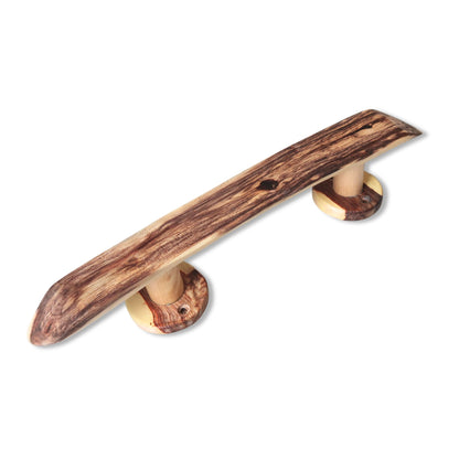Natural acacia wood farmhouse pull handle with visible wood grain