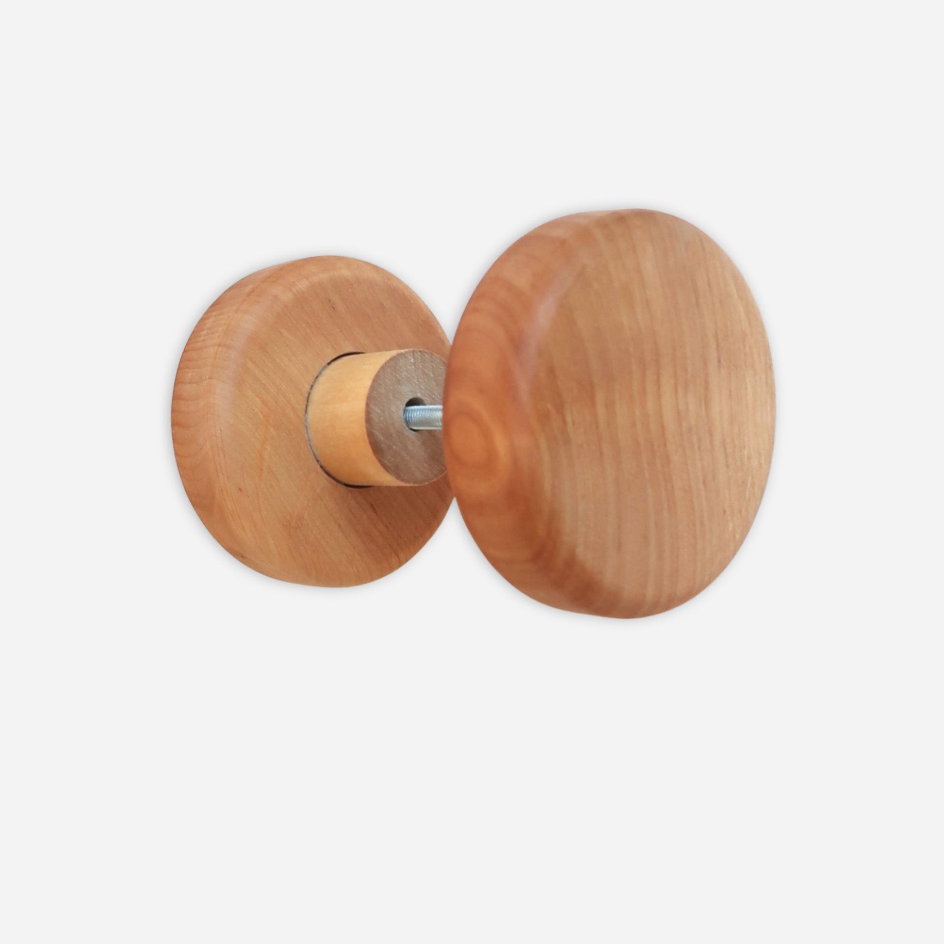 Pair Wooden Door Knobs