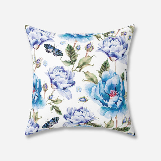 Summer Blue Flowers Decorative Pillow