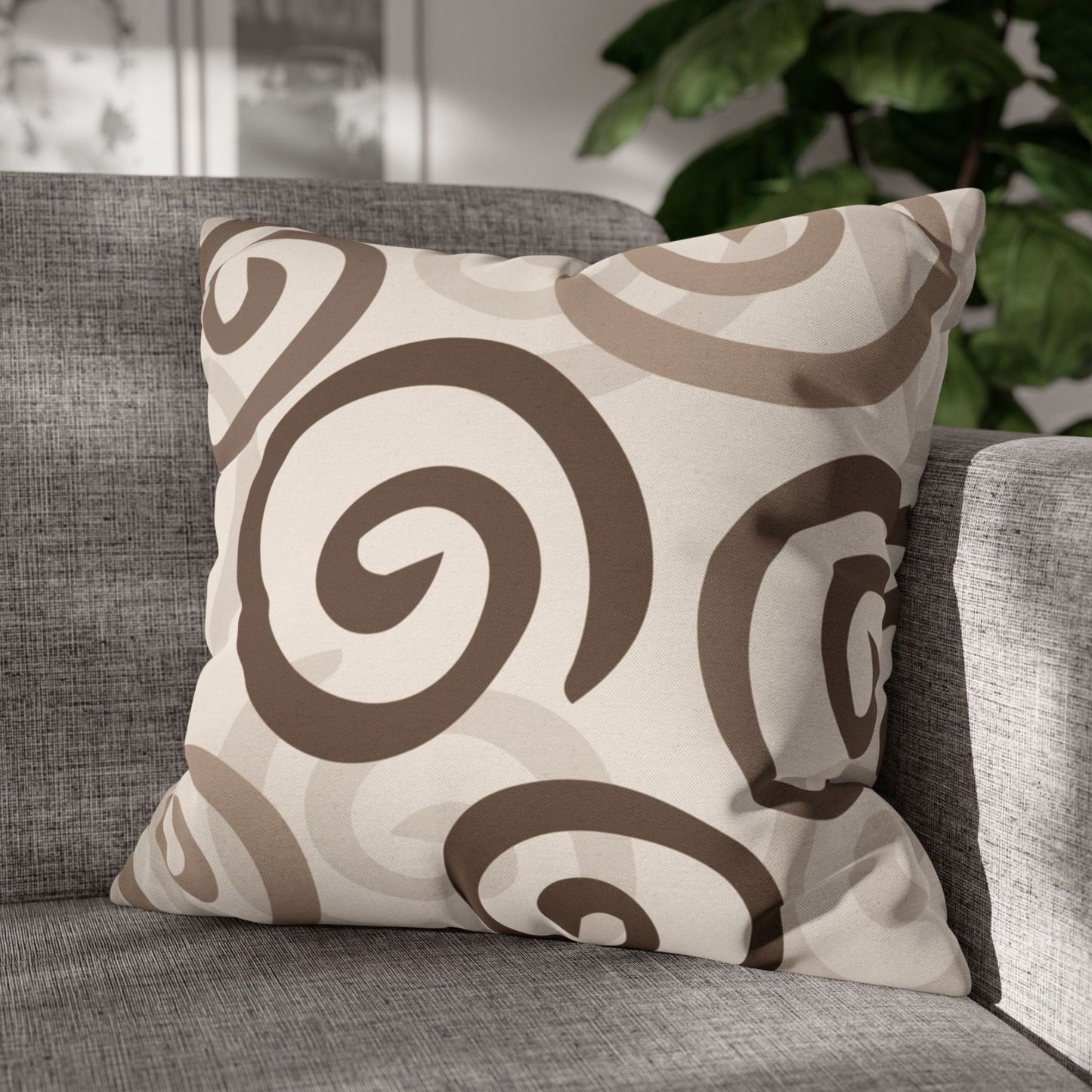 Abstract Boho Brown Square Pillowcase