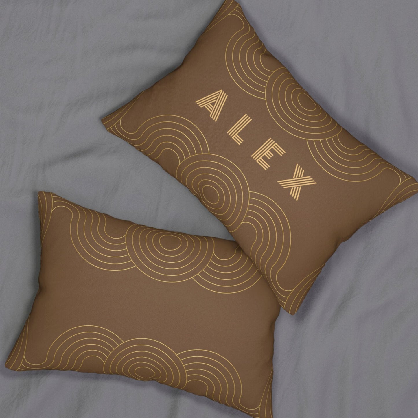 Custom Name Brown Boho Throw Pillow