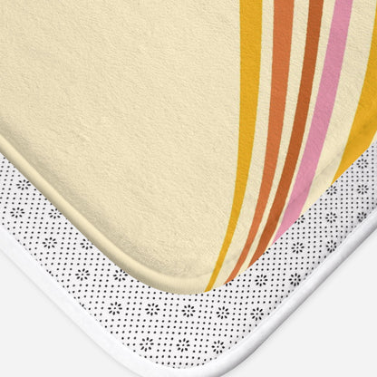 Custom Initial Retro Colorful Bath Mat | Personalized Vintage Design