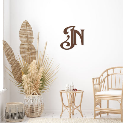 Initial Metal Wall Art| Personalized Letter Monogram Decorative Sign