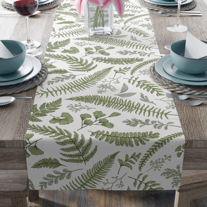 Forest Green Fern Table Runner