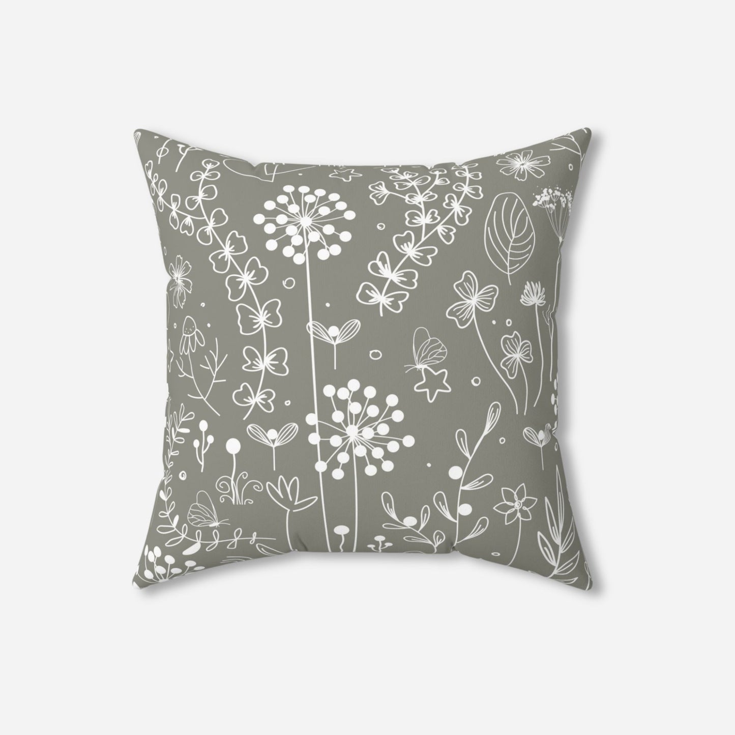 Rustic Modern Floral Throw Pillow