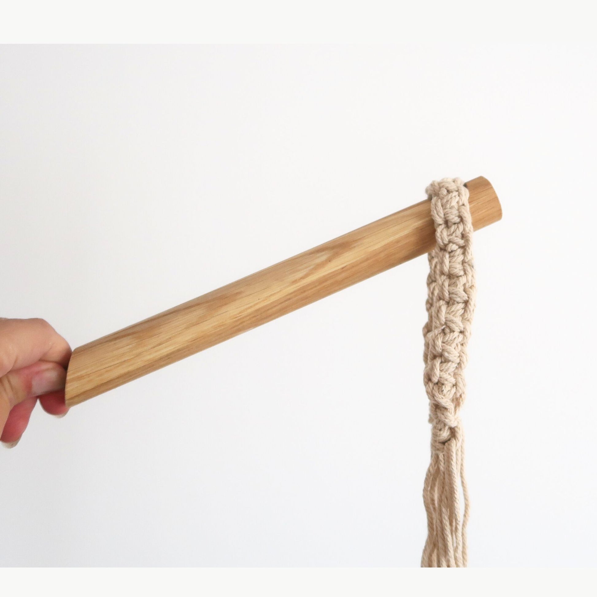 Angled oak minimalist wooden hanger