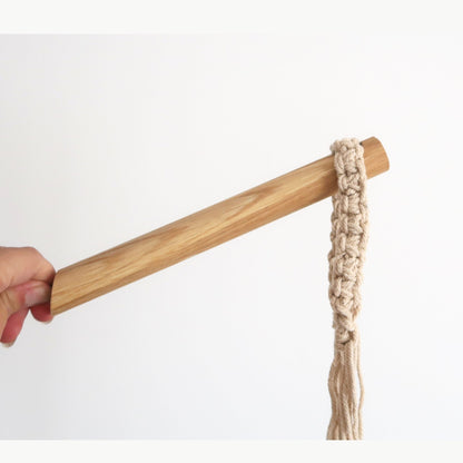 Angled oak minimalist wooden hanger