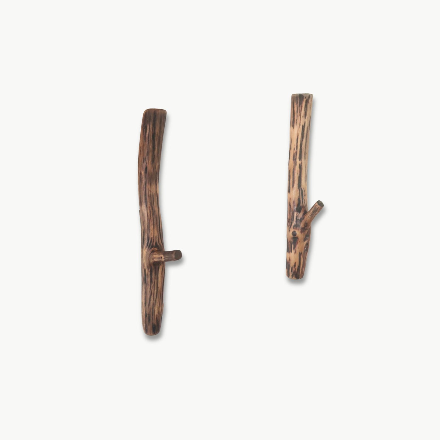 rustic brown tree branch hooks