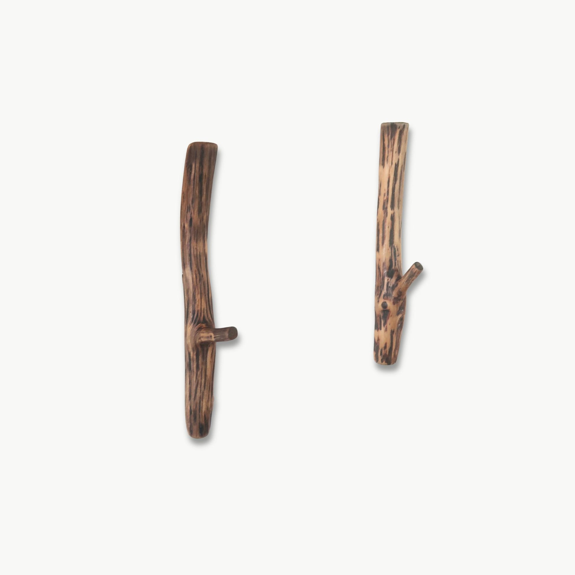 rustic brown tree branch hooks