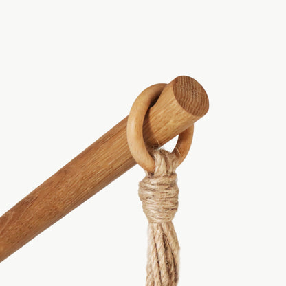 angular oak wall hook with notch for hanging planters, made of solid oak