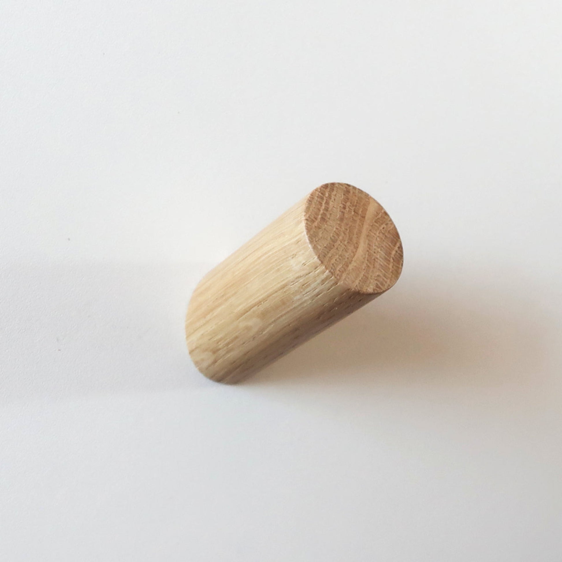 Solid oak wall hook with natural light oil-wax finish