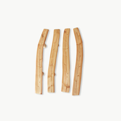four  rustic handmade wooden pull for sauna  doors