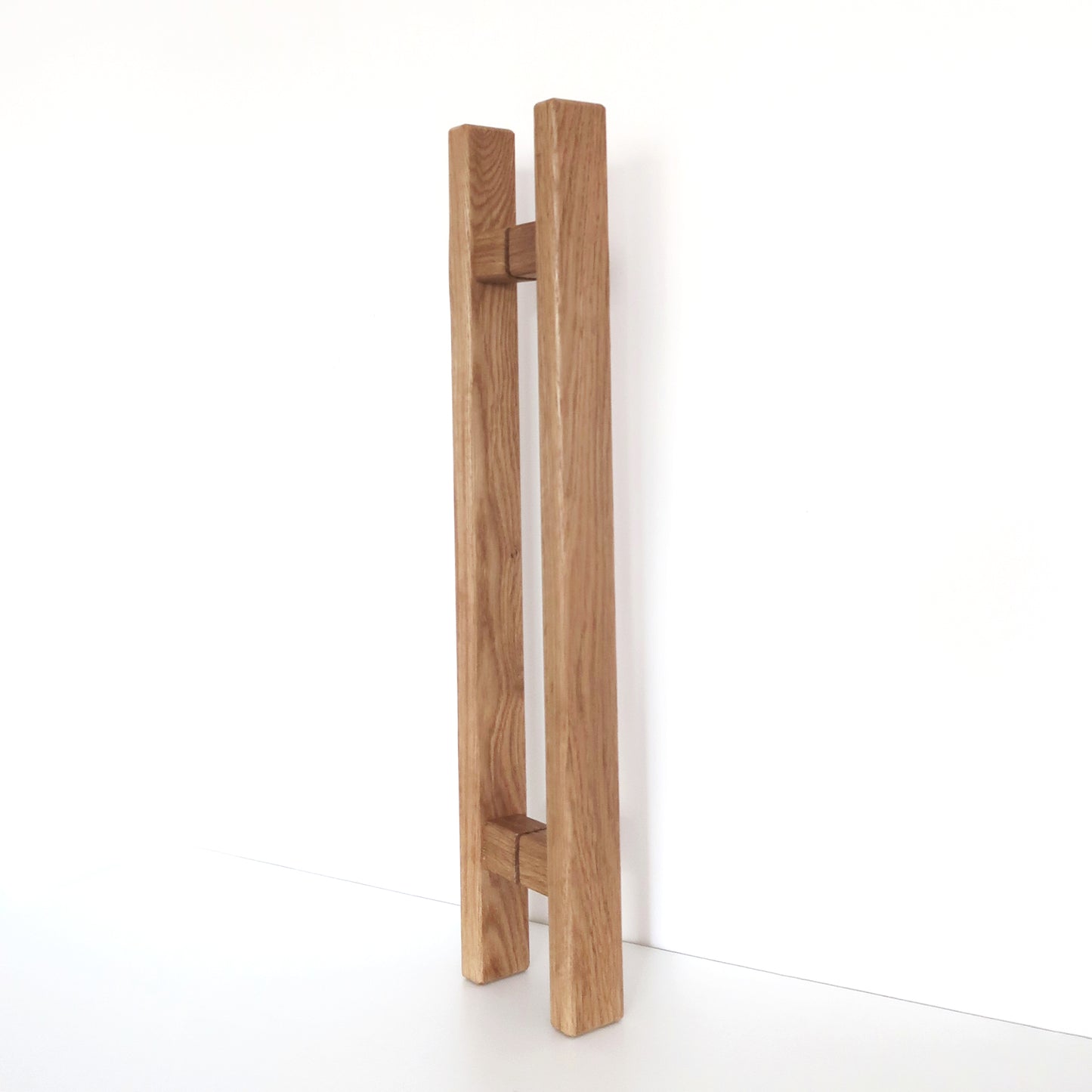 Long double-sided solid oak door handle for glass or wooden doors