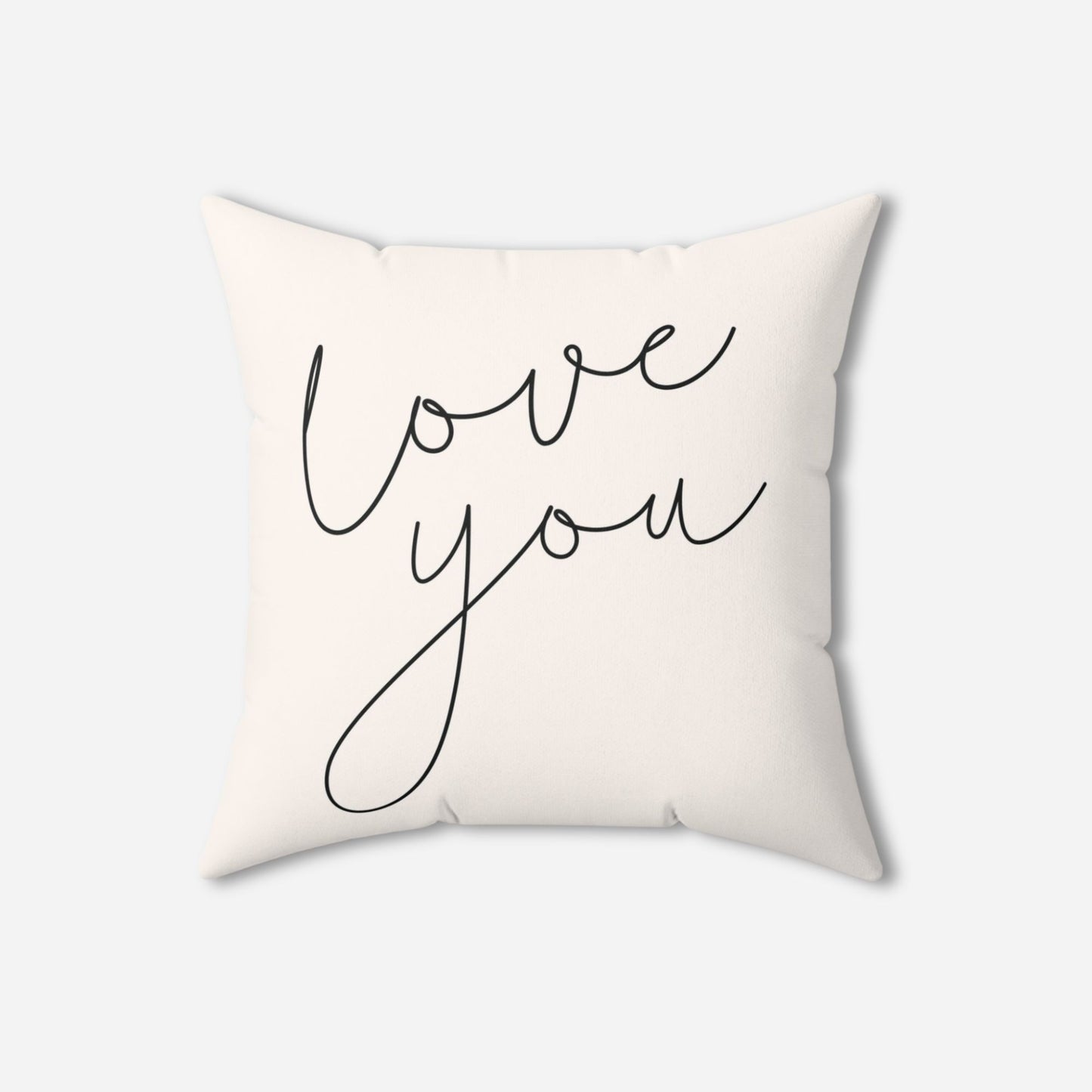 Love You Neutral Throw Pillow