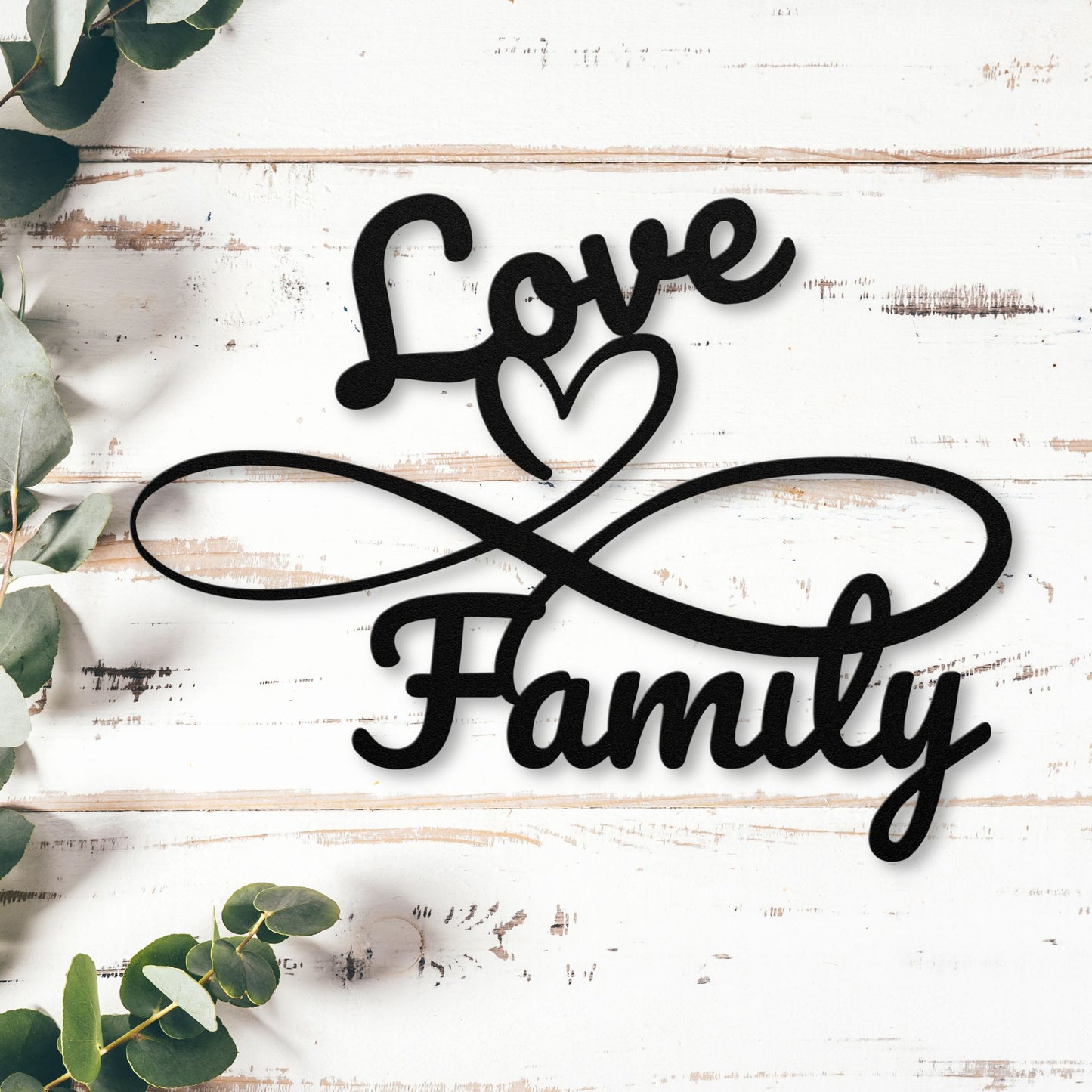 Love and Family Metal Decorative Wall Sign