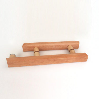 Light-toned solid alder sauna door handle