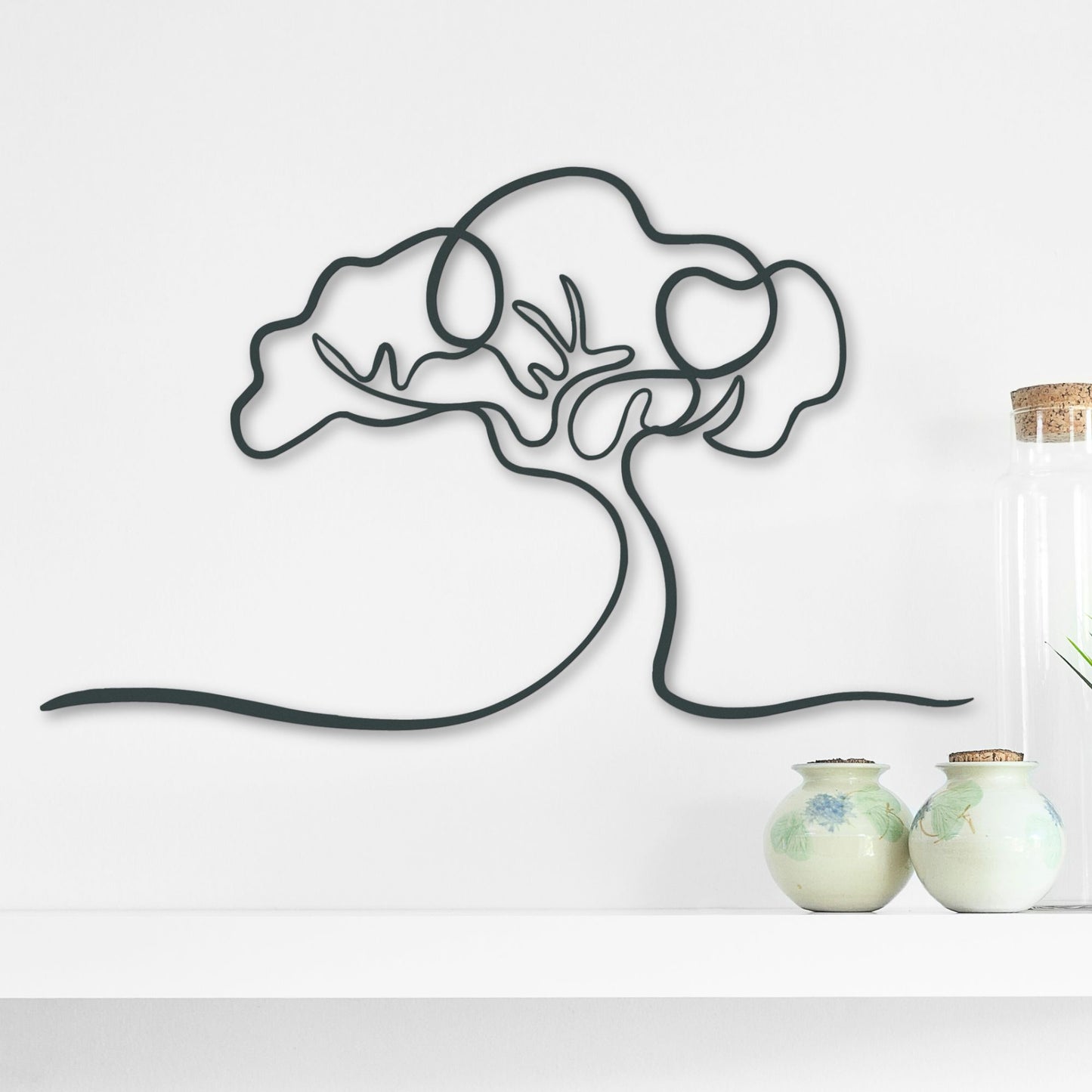 Metal Line Art Tree| Modern Minimalist Metal Wall Art