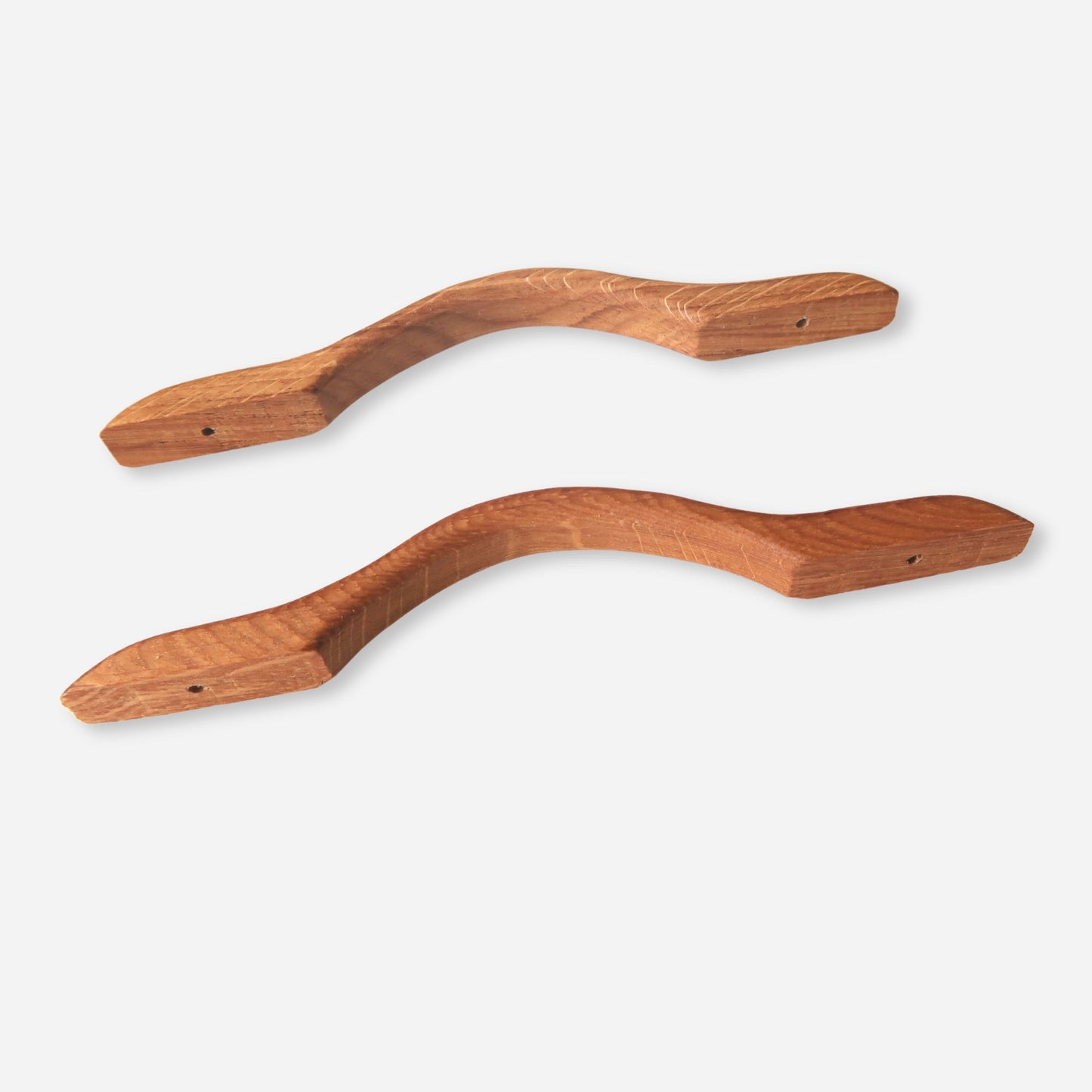 Curved Oak Cabinet Handles – Handmade Wooden Drawer Pulls