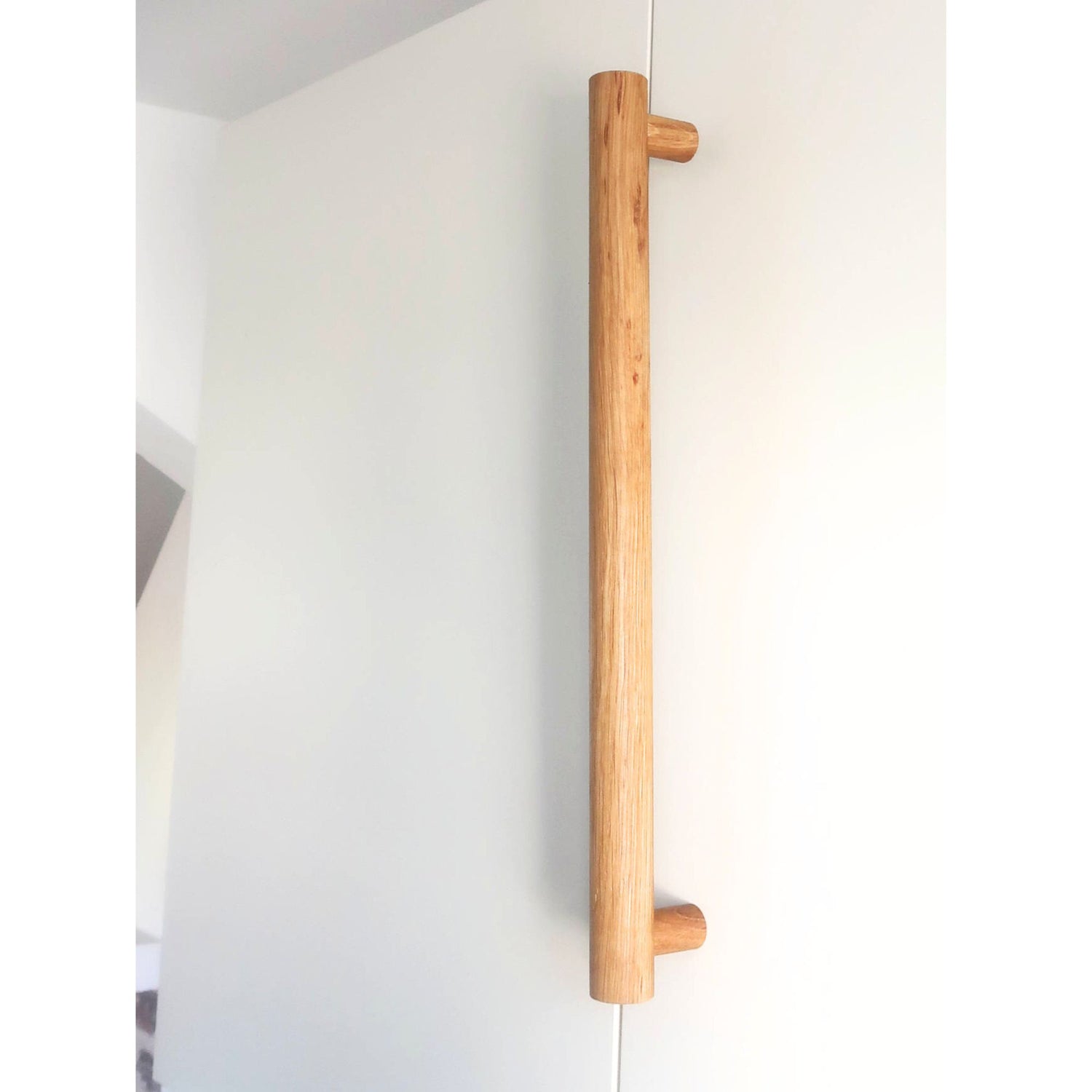 long oak wooden door pull 