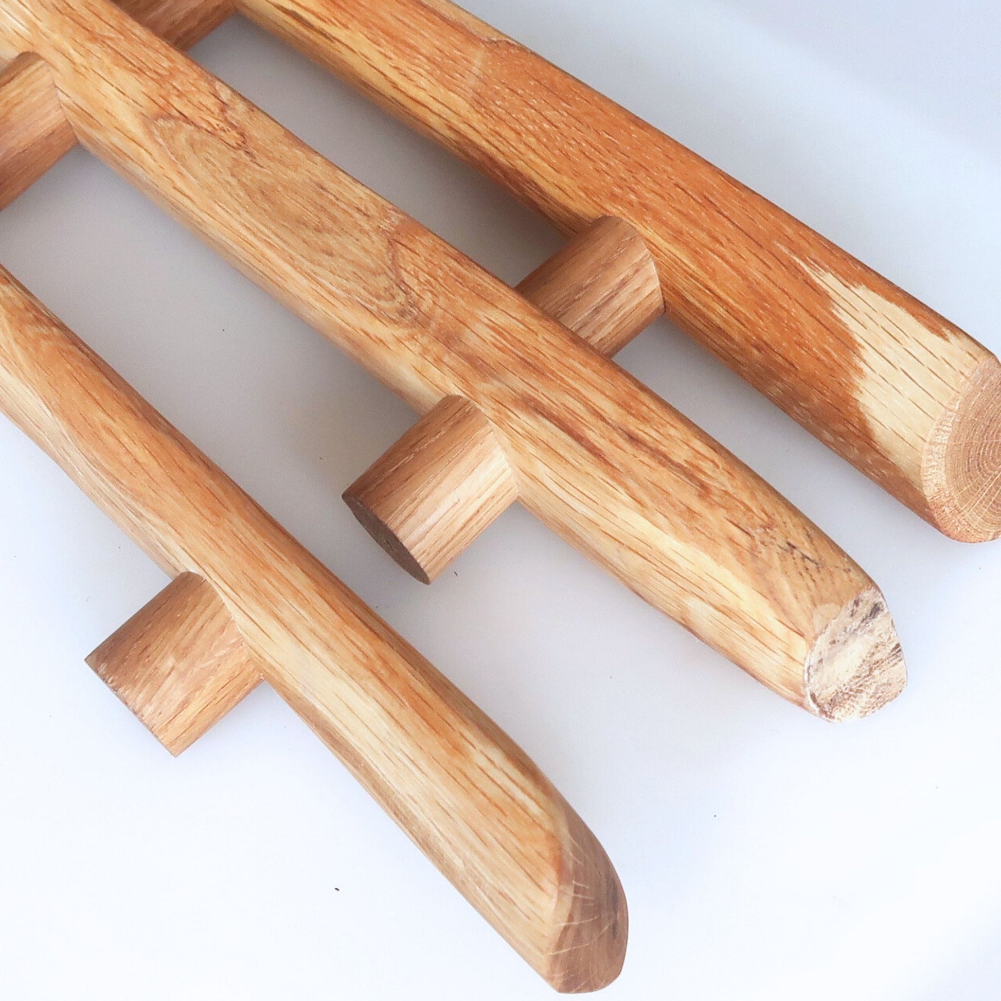 Oak wood door pulls made from natural branch
