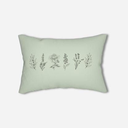 Modern Floral Pale Green Throw Pillow