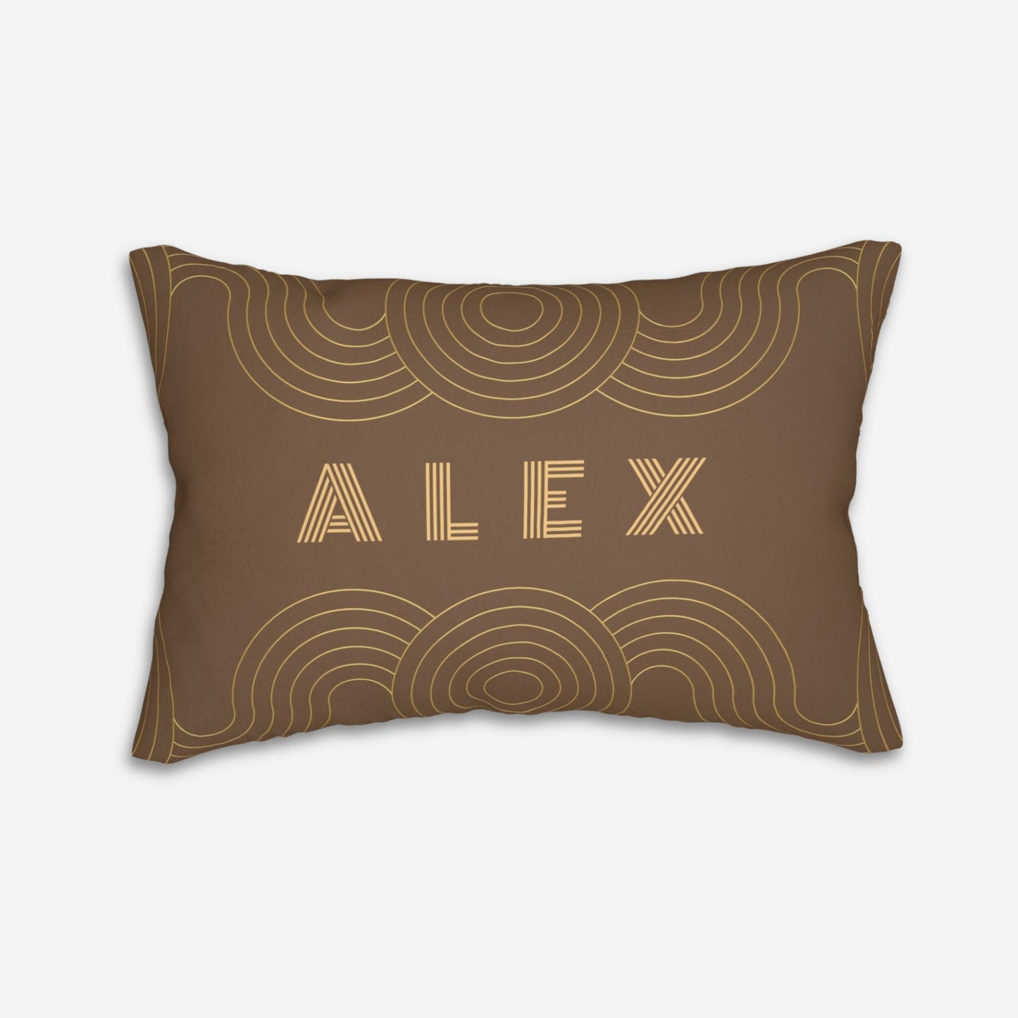 Custom Name Brown Boho Throw Pillow