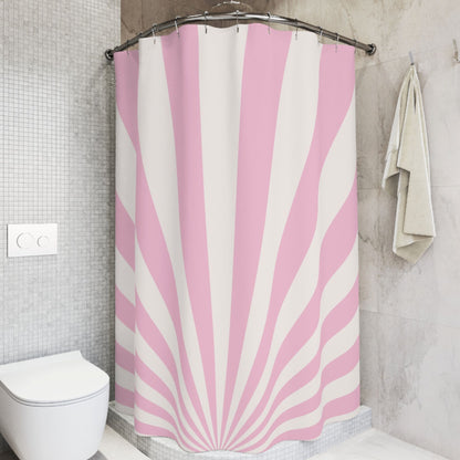 Pink Sunburst Shower Curtain | Retro Bathroom Decor