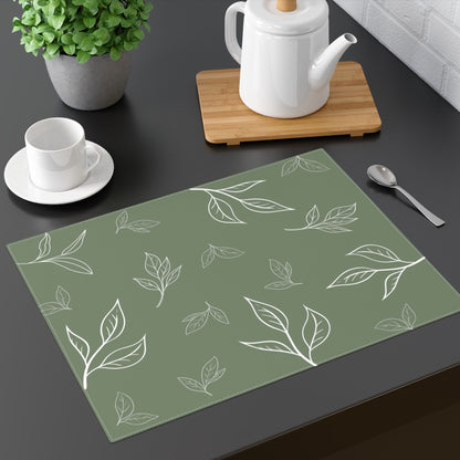 Sage Green Tea Leaves Placemats