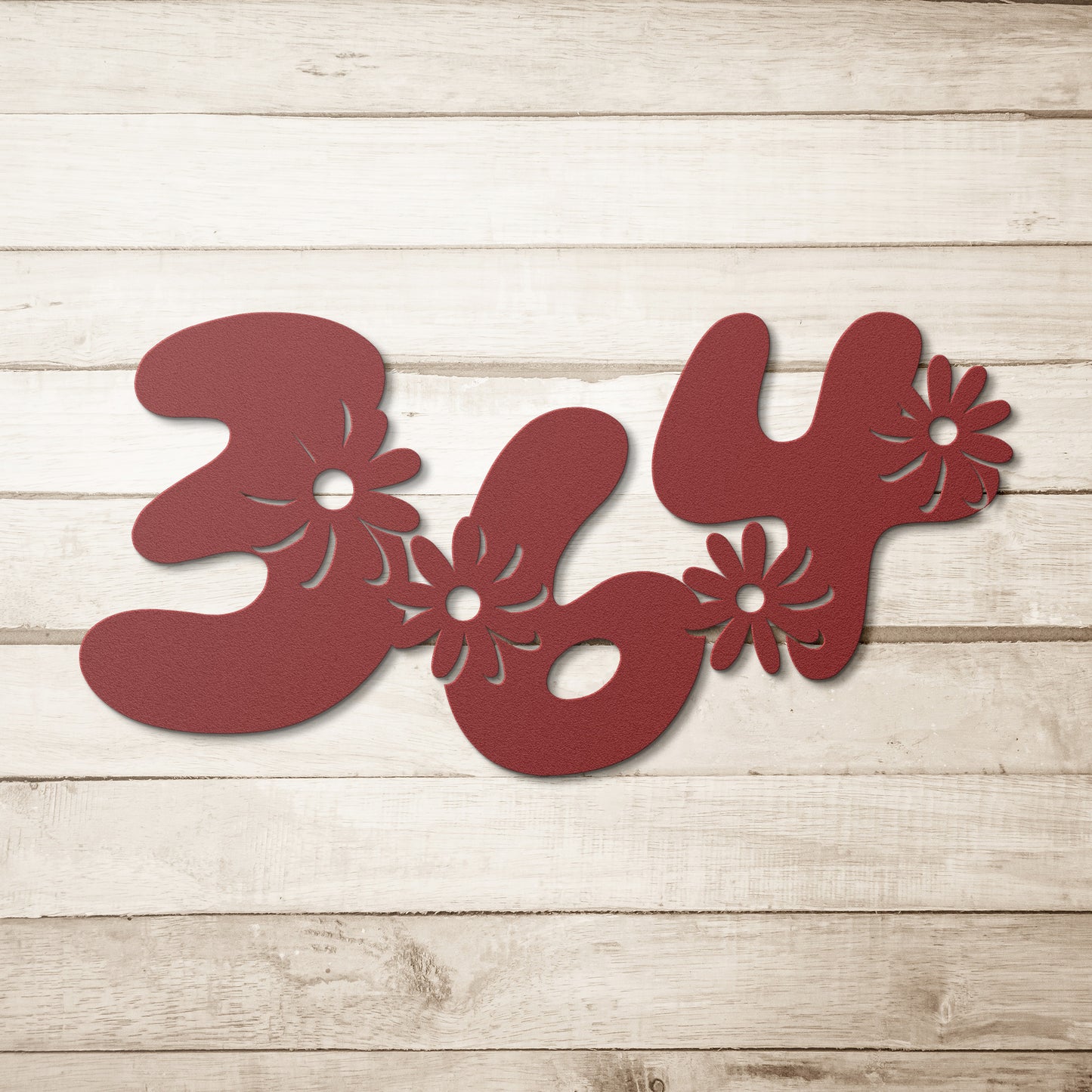 Retro Floral House Number| Custom Outdoor Metal Sign