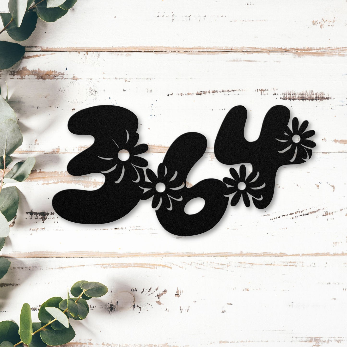 Retro Floral House Number| Custom Outdoor Metal Sign