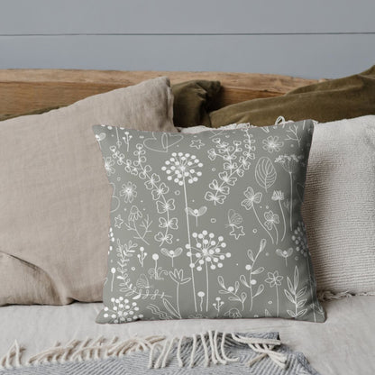 Rustic Modern Floral Throw Pillow