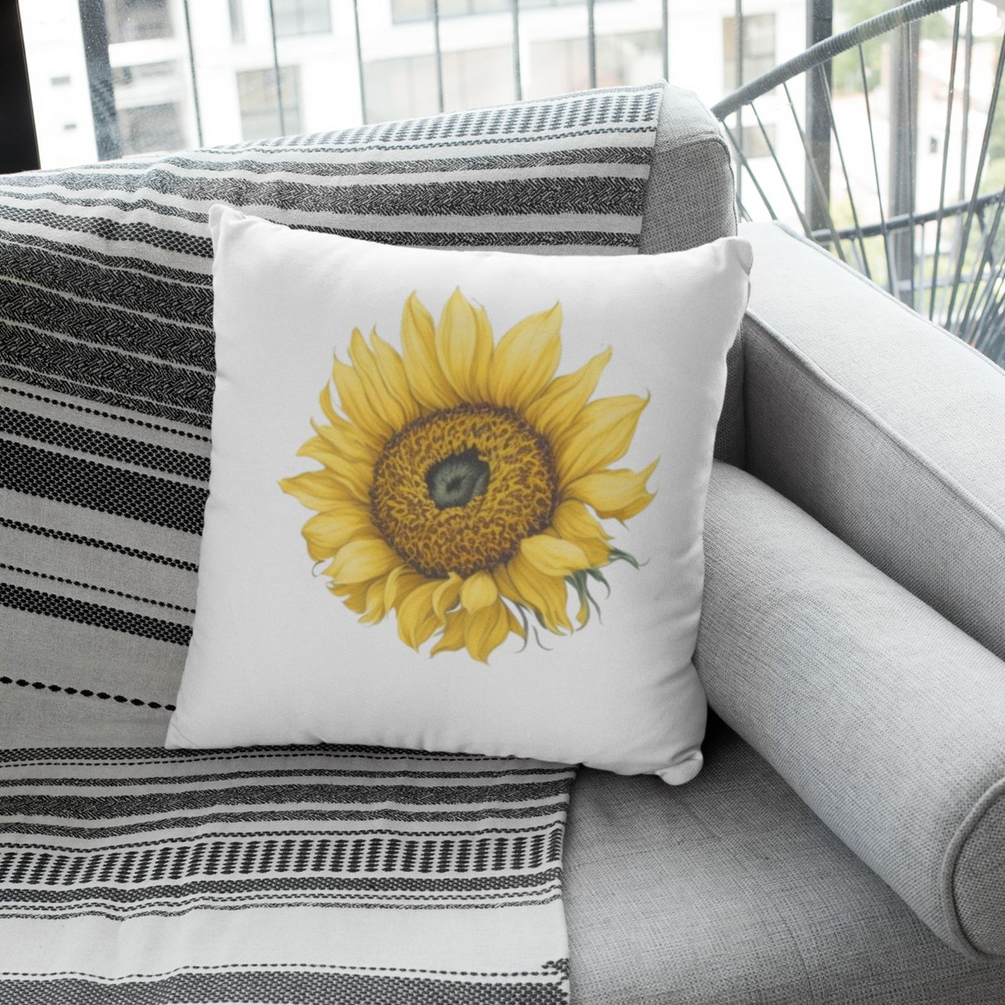 Rustic Sunflower Accent Pillow