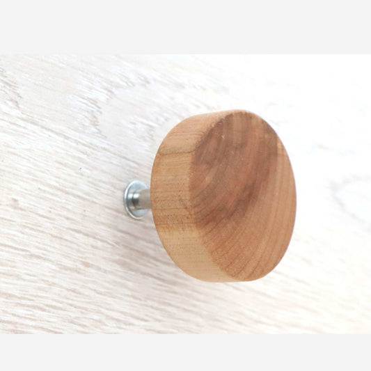 wooden dot drawer knob on metal leg