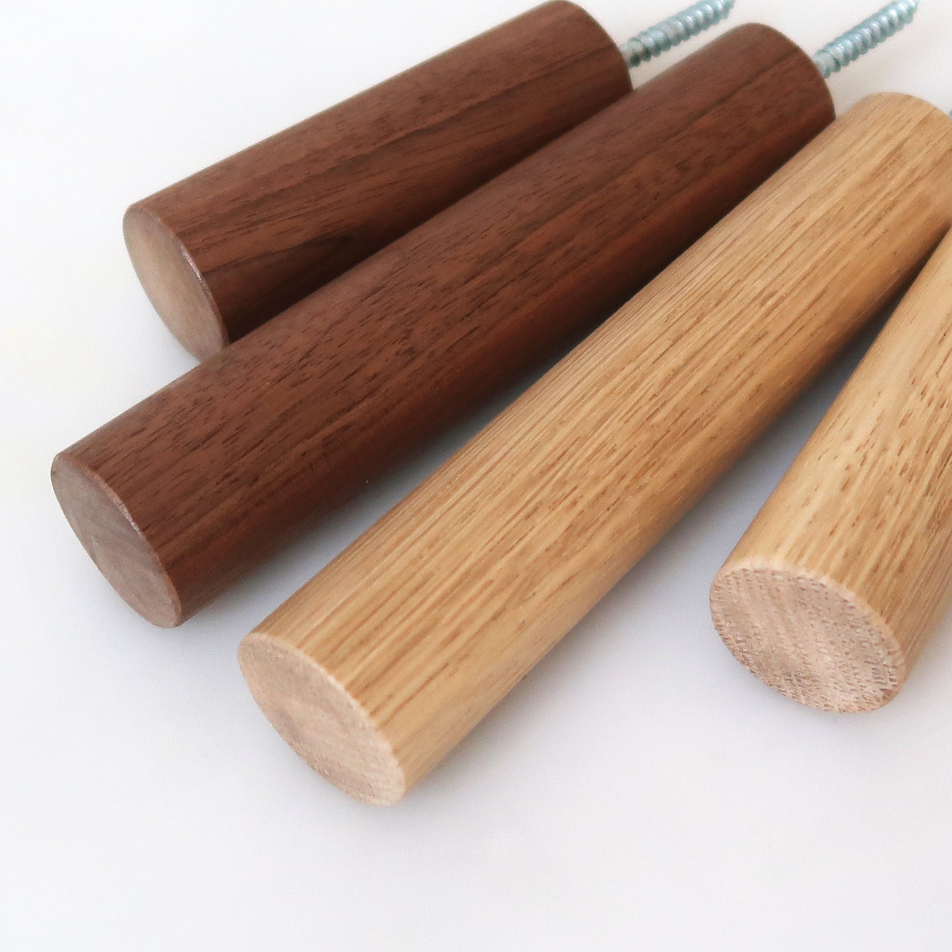 Close-up of the natural wood grain on a handcrafted wall hook