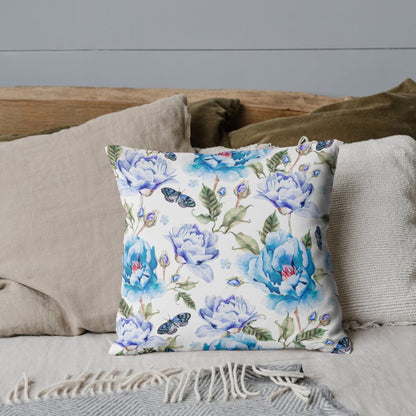 Summer Blue Flowers Decorative Pillow