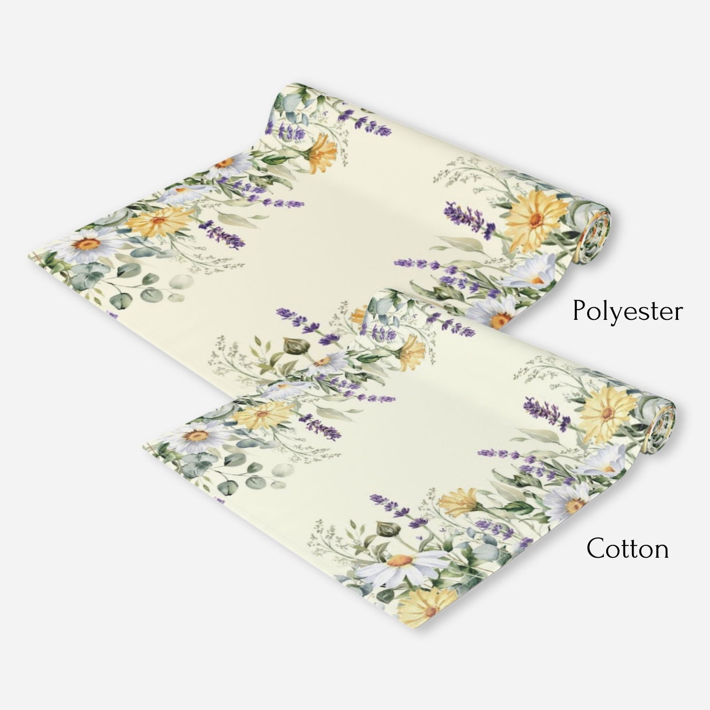 Farmhouse Table Runner Summer Wildflowers